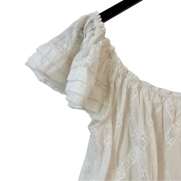 The Great The West Top White Women’s‎ Small Flutter Sleeve Flowy Boho Casual - Picture 5 of 13